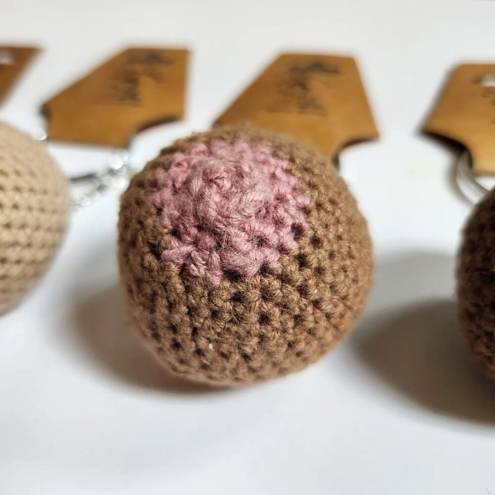 Handmade Crochet Boob Keychain - Picture 5 of 5